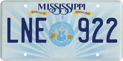 MS license plate LNE922