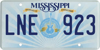 MS license plate LNE923
