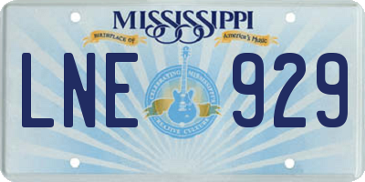 MS license plate LNE929