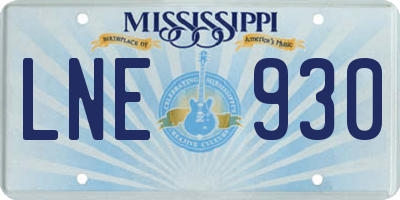 MS license plate LNE930