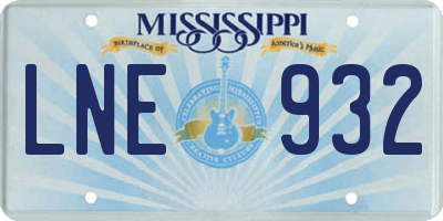 MS license plate LNE932