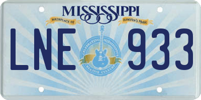MS license plate LNE933