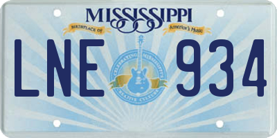 MS license plate LNE934