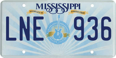 MS license plate LNE936
