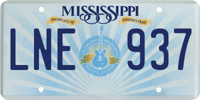 MS license plate LNE937