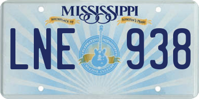 MS license plate LNE938