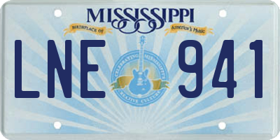MS license plate LNE941