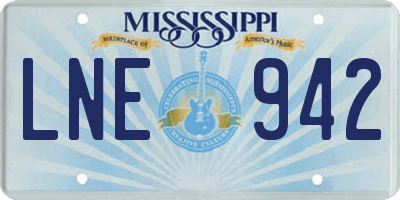 MS license plate LNE942