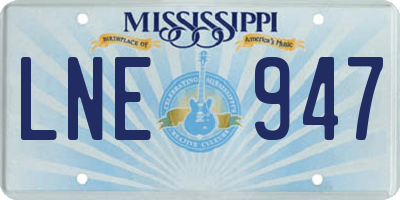 MS license plate LNE947