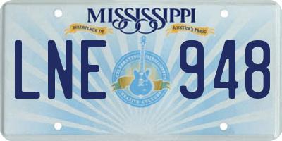 MS license plate LNE948