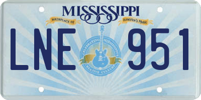 MS license plate LNE951