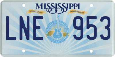 MS license plate LNE953