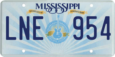 MS license plate LNE954