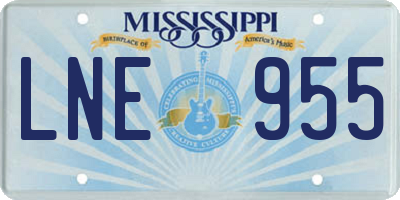 MS license plate LNE955