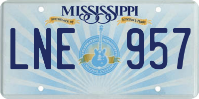MS license plate LNE957