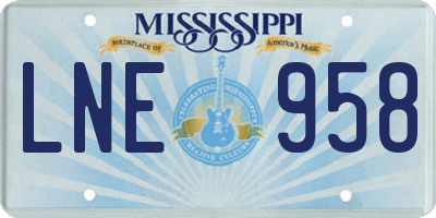 MS license plate LNE958