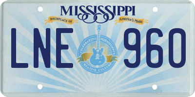 MS license plate LNE960
