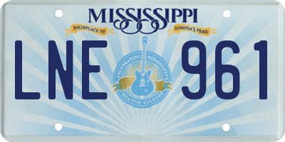 MS license plate LNE961