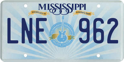 MS license plate LNE962
