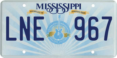 MS license plate LNE967