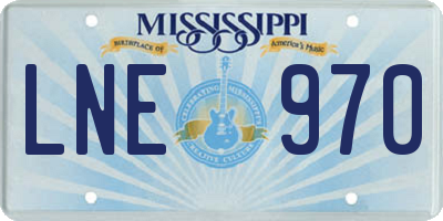 MS license plate LNE970