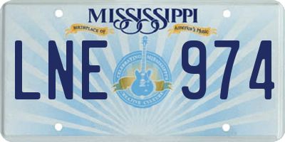 MS license plate LNE974