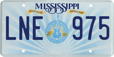 MS license plate LNE975