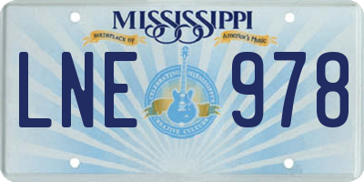 MS license plate LNE978