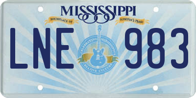 MS license plate LNE983