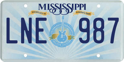 MS license plate LNE987