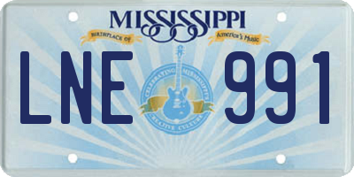 MS license plate LNE991