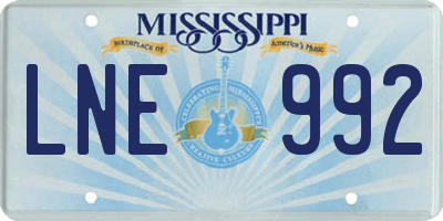 MS license plate LNE992