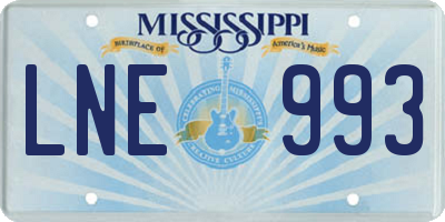 MS license plate LNE993