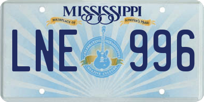 MS license plate LNE996