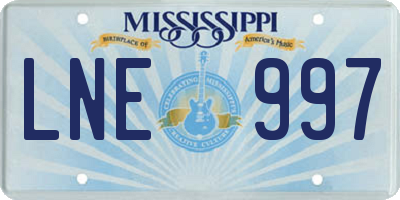 MS license plate LNE997