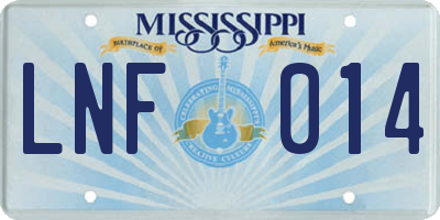 MS license plate LNF014