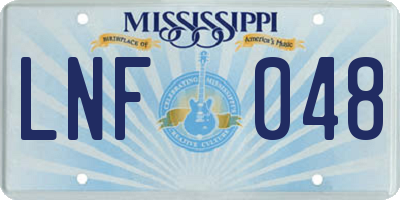 MS license plate LNF048