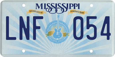 MS license plate LNF054