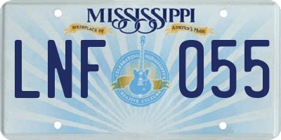 MS license plate LNF055