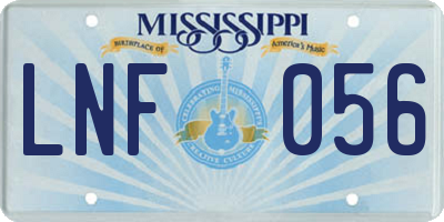 MS license plate LNF056