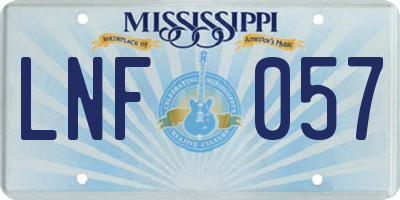 MS license plate LNF057