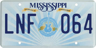 MS license plate LNF064