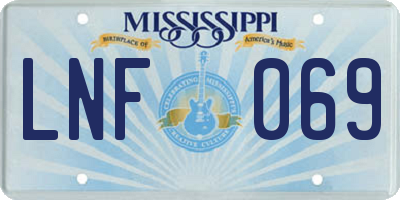 MS license plate LNF069