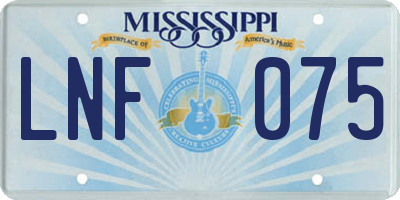MS license plate LNF075