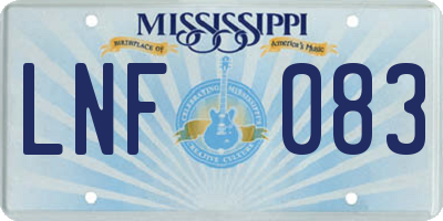MS license plate LNF083