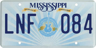 MS license plate LNF084