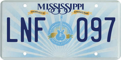 MS license plate LNF097