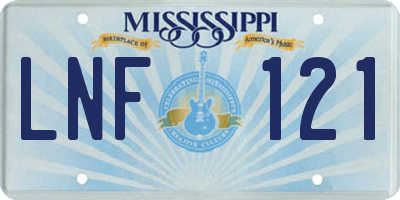 MS license plate LNF121
