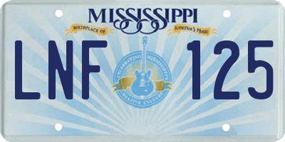 MS license plate LNF125