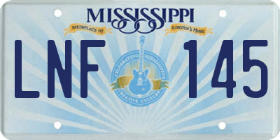 MS license plate LNF145